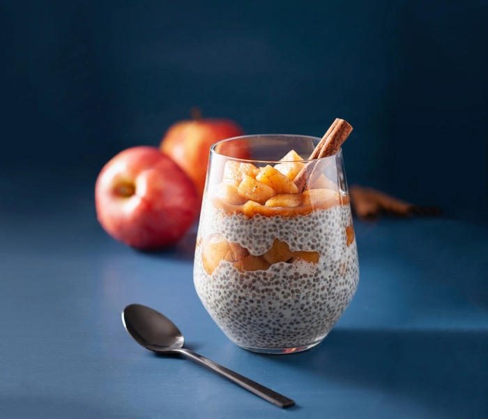 fit chia puding almás pite ízesítéssel